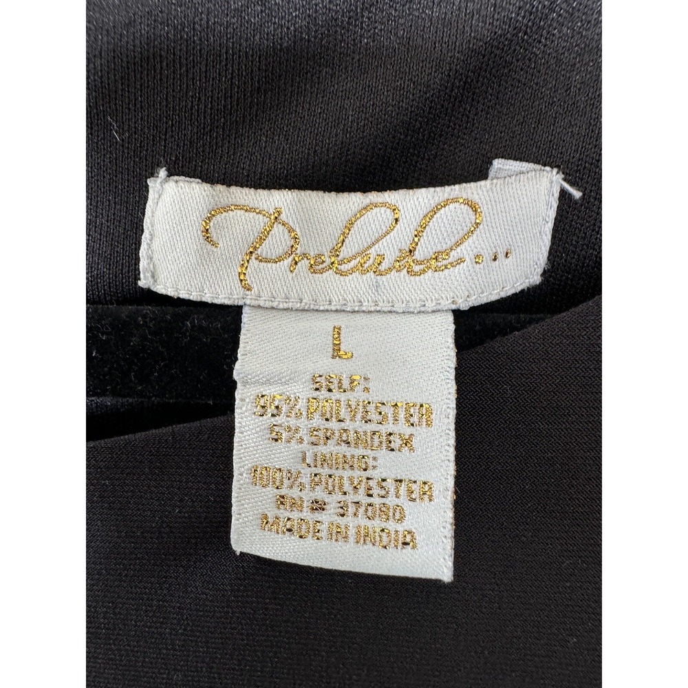 Prelude Black Jumpsuit Pantsuit Outfit With Tapered Wide Leg Size Large Sexy - Picture 7 of 13